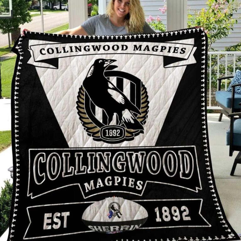 AFL Collingwood Magpies EST 1892 Quilt Blanket