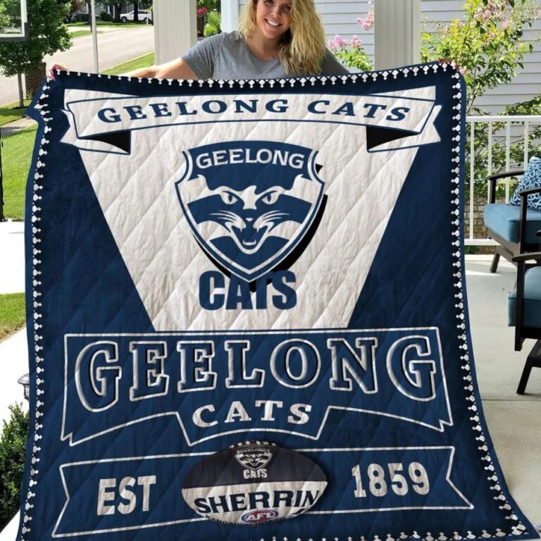 AFL Geelong Cats EST 1859 Quilt Blanket