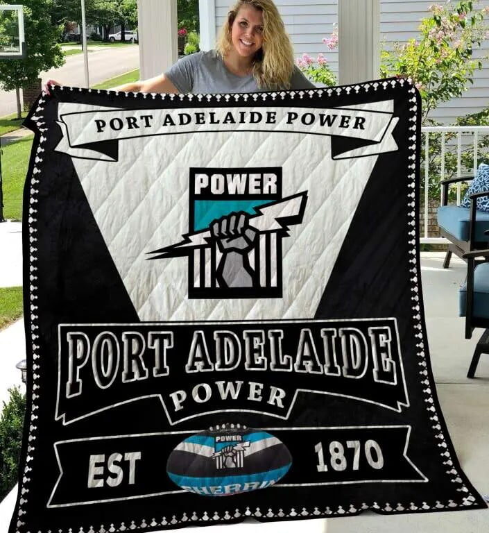 AFL Port Adelaide Power EST 1870 Quilt Blanket