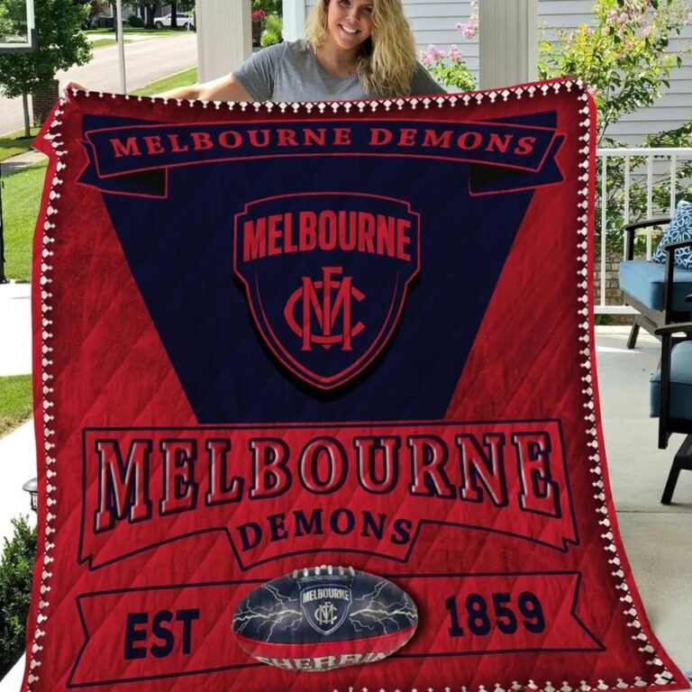 AFL Melbourne Demons EST 1859 Quilt Blanket