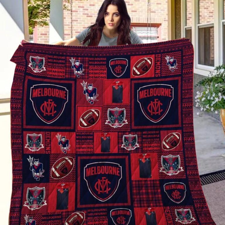 AFL Melbourne Demons Quilt Blanket V1
