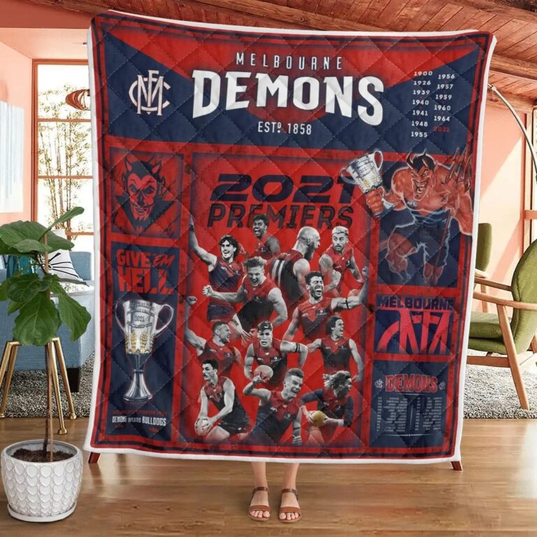 AFL Melbourne Demons 2021 Premiers Quilt Blanket