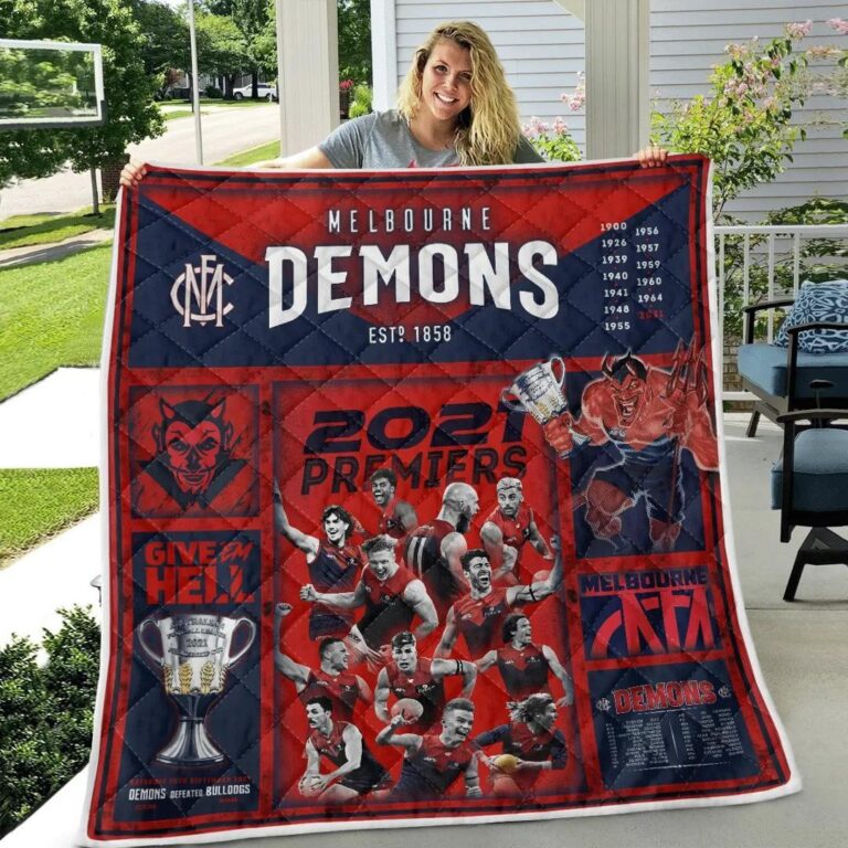 AFL Melbourne Demons 2021 Premiers Quilt Blanket