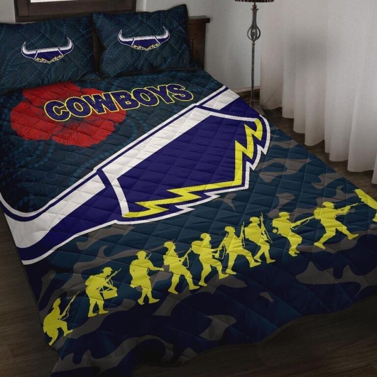 NRL Cowboys Quilt Bed Set Anzac Country Style