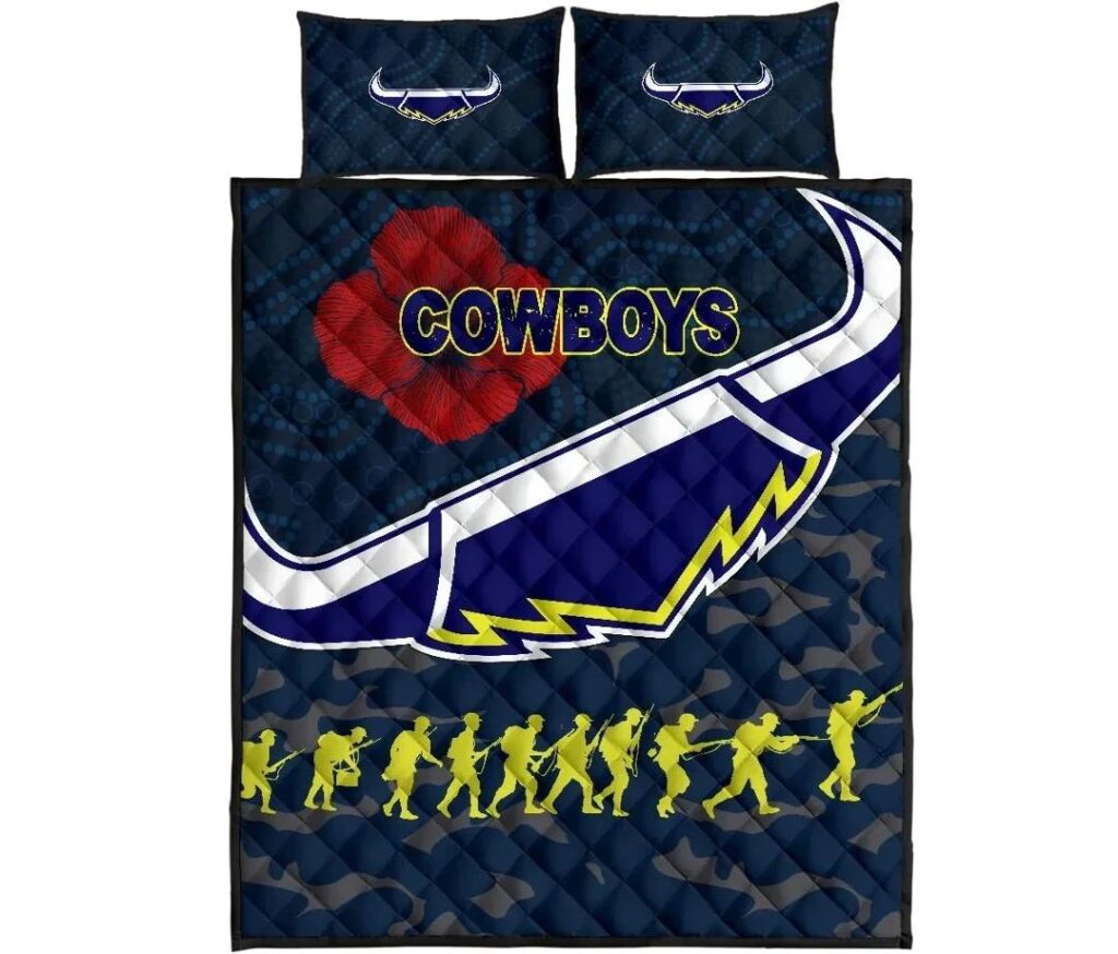 NRL Cowboys Quilt Bed Set Anzac Country Style