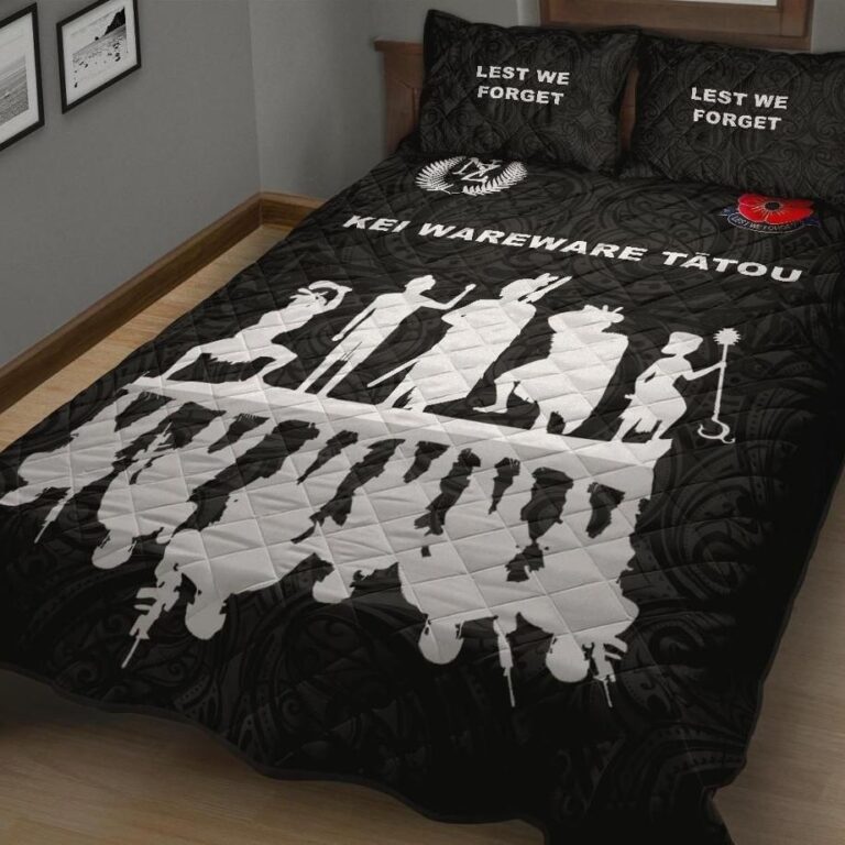 NRL Lest We Forget New Zealand Warriors Anzac Quilt Bed Set