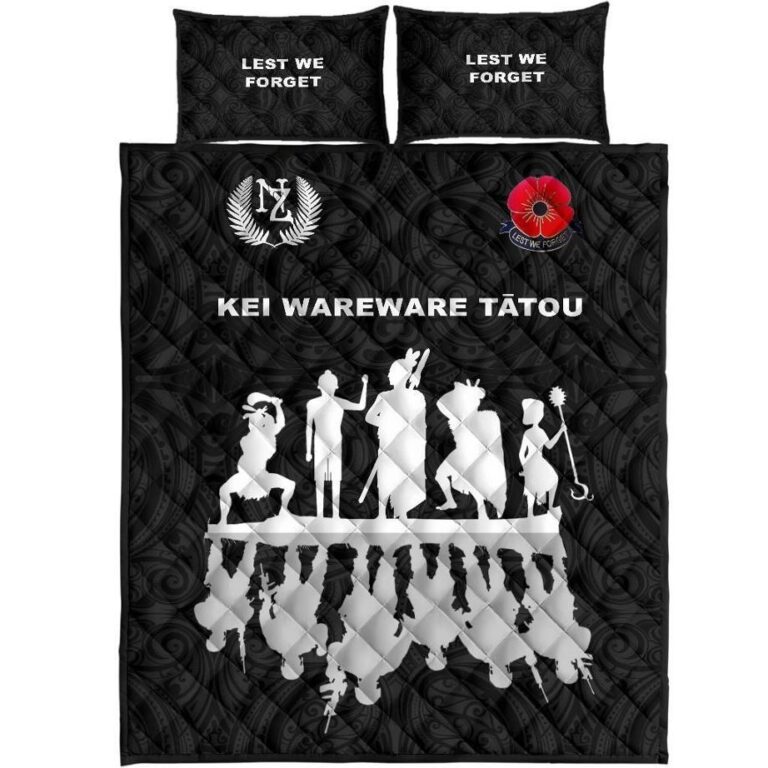 NRL Lest We Forget New Zealand Warriors Anzac Quilt Bed Set