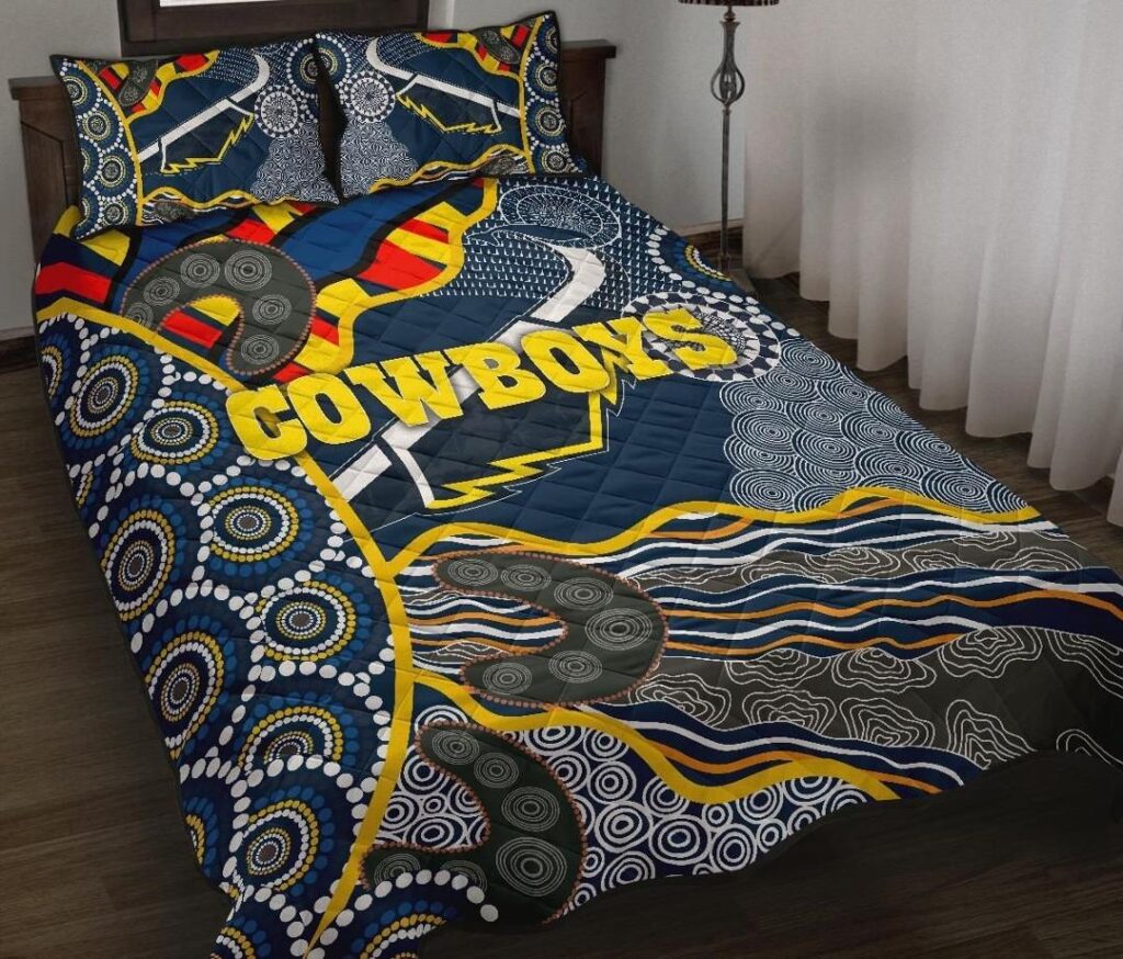NRL Cowboys Quilt Bed Set Unique Indigenous