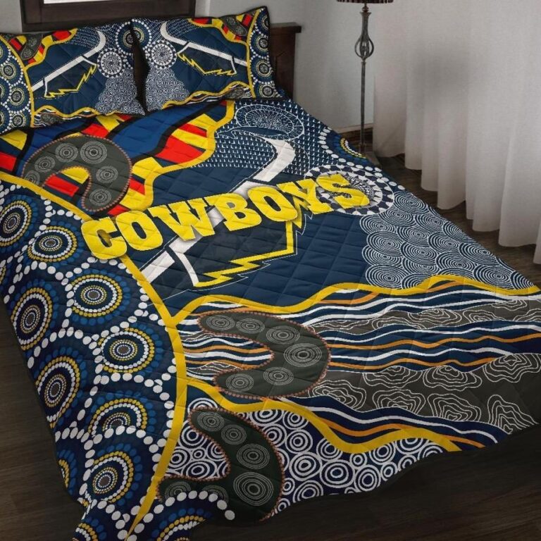 NRL Cowboys Quilt Bed Set Unique Indigenous