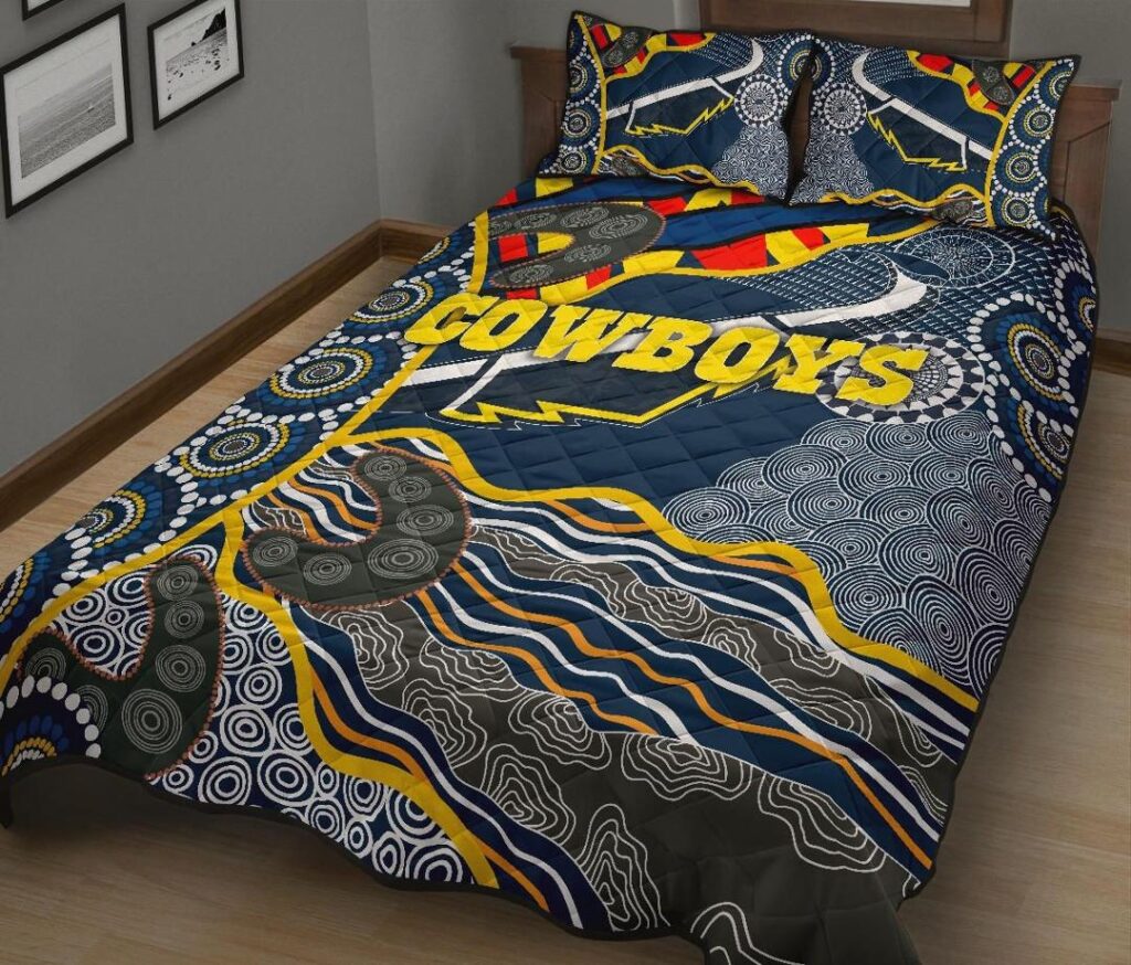 NRL Cowboys Quilt Bed Set Unique Indigenous