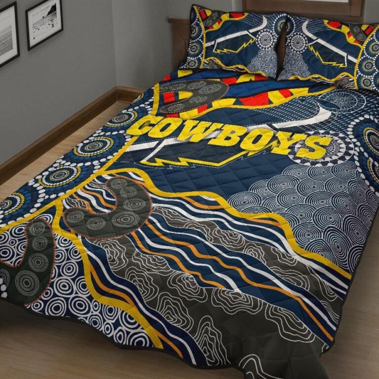 NRL Cowboys Quilt Bed Set Unique Indigenous