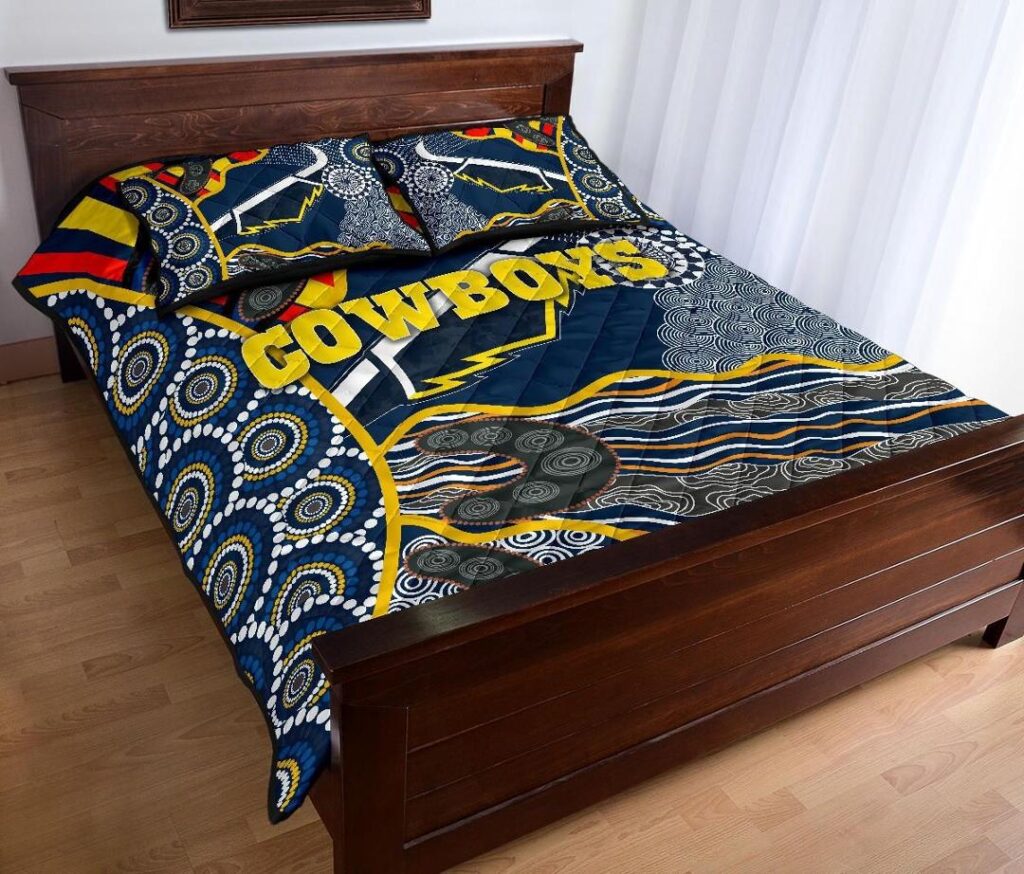 NRL Cowboys Quilt Bed Set Unique Indigenous