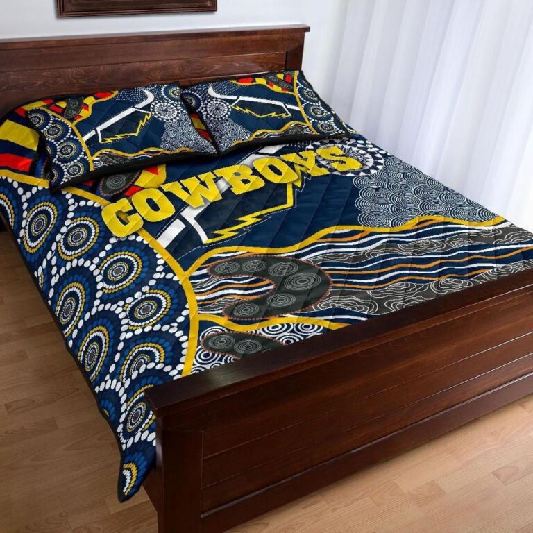 NRL Cowboys Quilt Bed Set Unique Indigenous