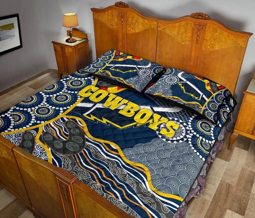 NRL Cowboys Quilt Bed Set Unique Indigenous