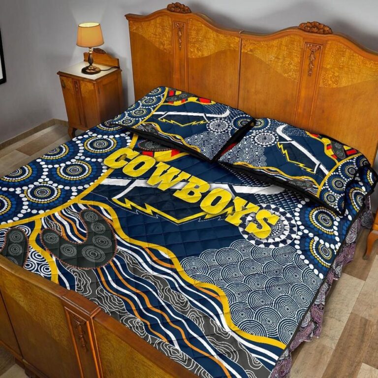 NRL Cowboys Quilt Bed Set Unique Indigenous