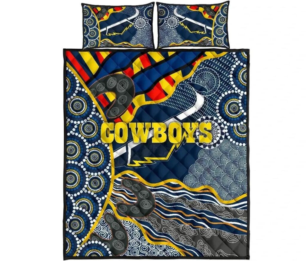 NRL Cowboys Quilt Bed Set Unique Indigenous