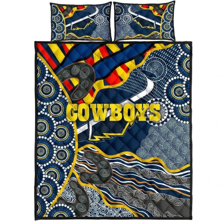 NRL Cowboys Quilt Bed Set Unique Indigenous
