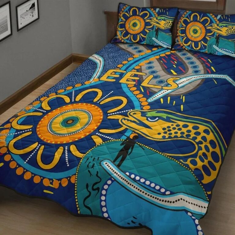 NRL Parramatta Quilt Bed Set Eels Indigenous