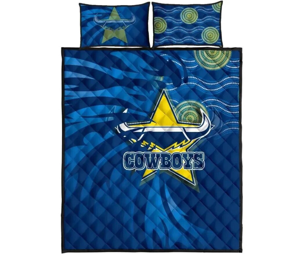 NRL Cowboys Fire Quilt Bed Set North Queensland