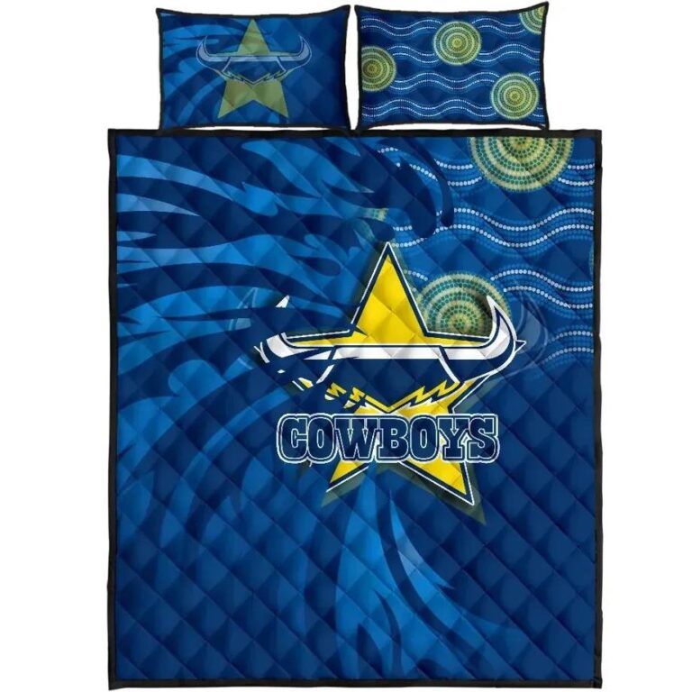 NRL Cowboys Fire Quilt Bed Set North Queensland