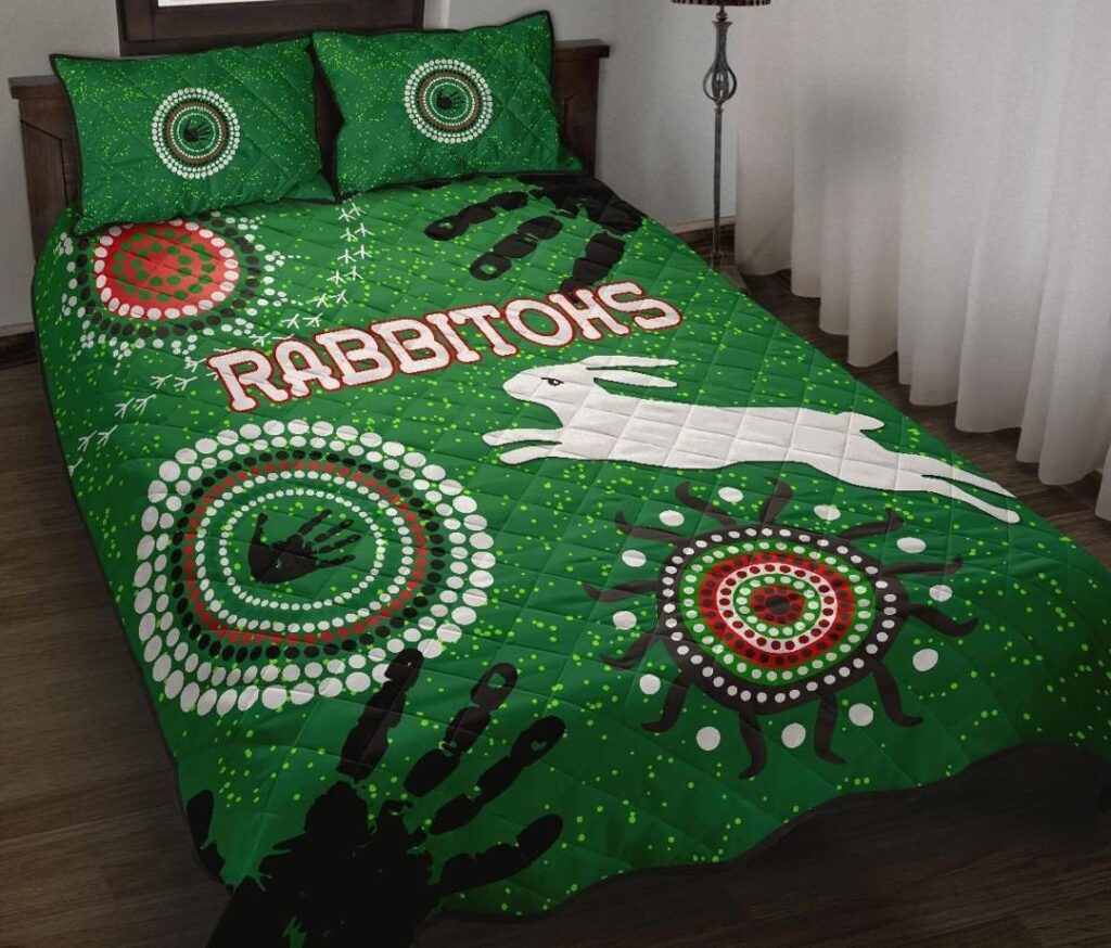 NRL South Sydney Rabbitohs Indigenous Quilt Bed Set Country Style