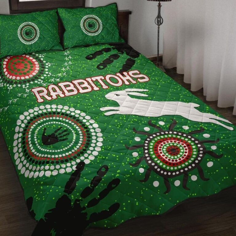 NRL South Sydney Rabbitohs Indigenous Quilt Bed Set Country Style