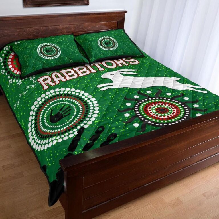 NRL South Sydney Rabbitohs Indigenous Quilt Bed Set Country Style