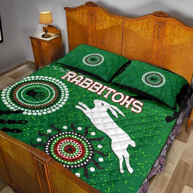 NRL South Sydney Rabbitohs Indigenous Quilt Bed Set Country Style