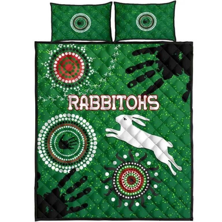 NRL South Sydney Rabbitohs Indigenous Quilt Bed Set Country Style