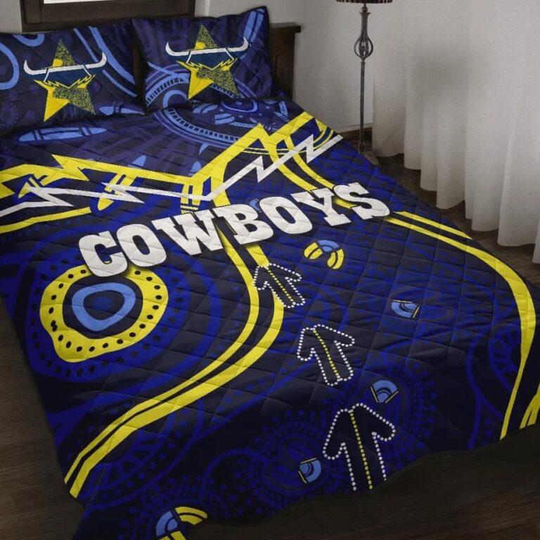 NRL Cowboys Quilt Bed Set Indigenous Style