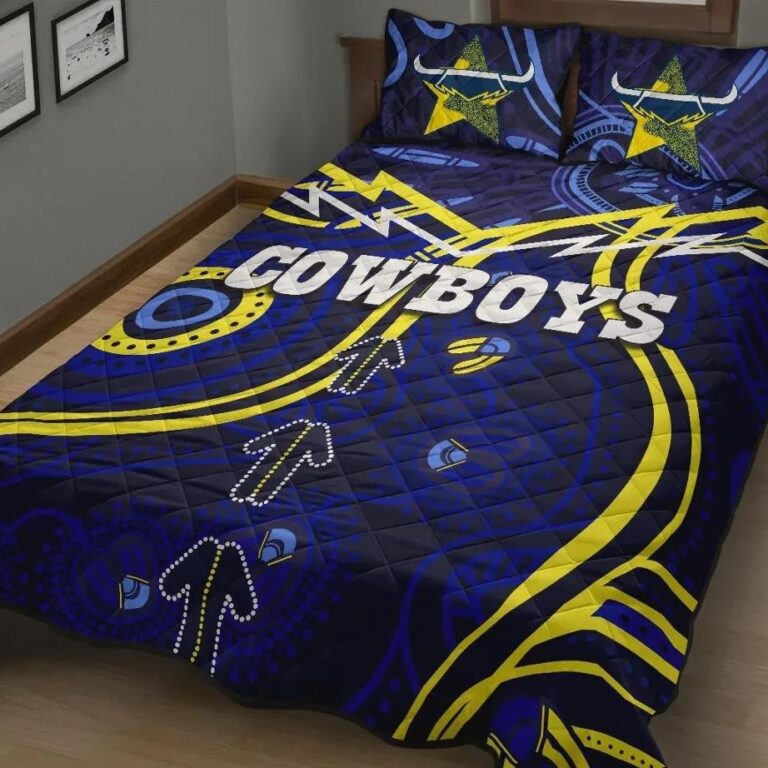 NRL Cowboys Quilt Bed Set Indigenous Style