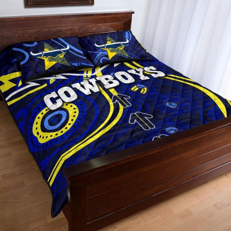 NRL Cowboys Quilt Bed Set Indigenous Style