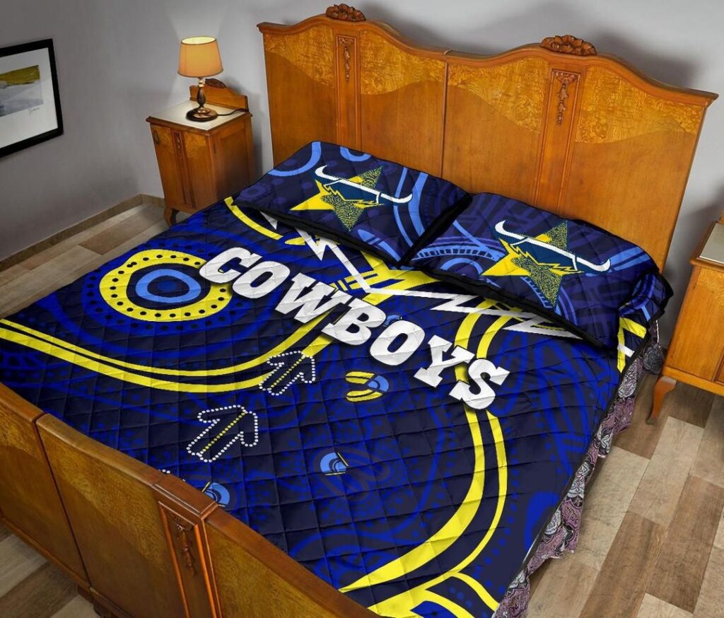 NRL Cowboys Quilt Bed Set Indigenous Style