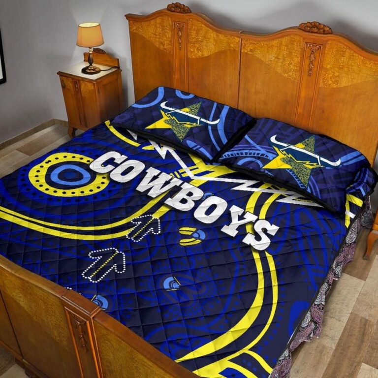 NRL Cowboys Quilt Bed Set Indigenous Style