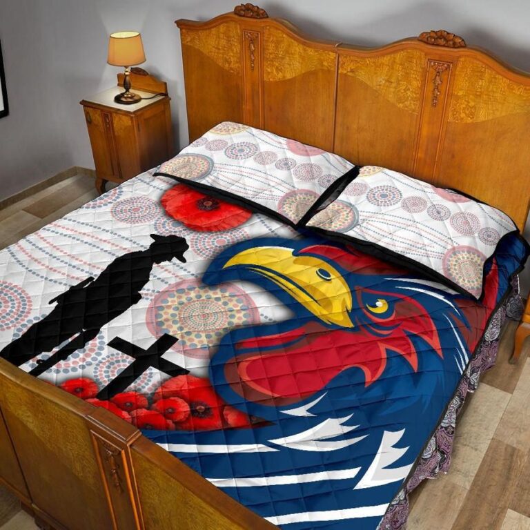 NRL Australia Roosters Quilt Bed Set Anzac Day - Three Tiles Style
