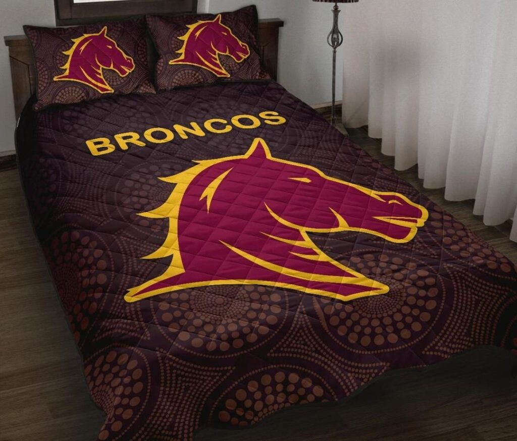 NRL Brisbane Quilt Bed Set Broncos Simple Indigenous