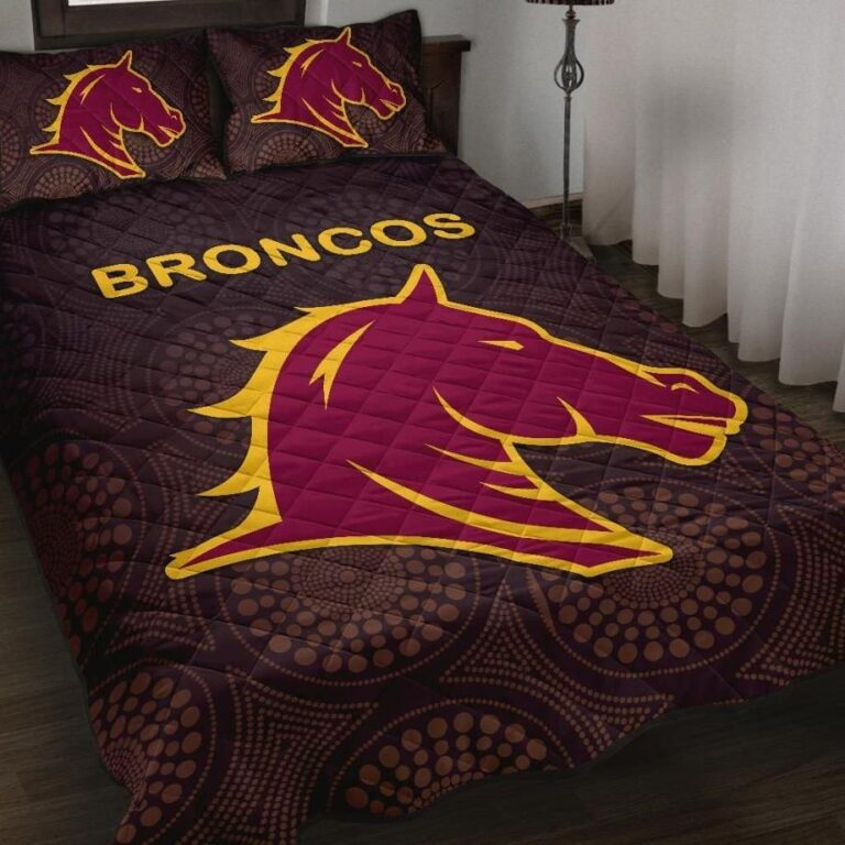 NRL Brisbane Quilt Bed Set Broncos Simple Indigenous