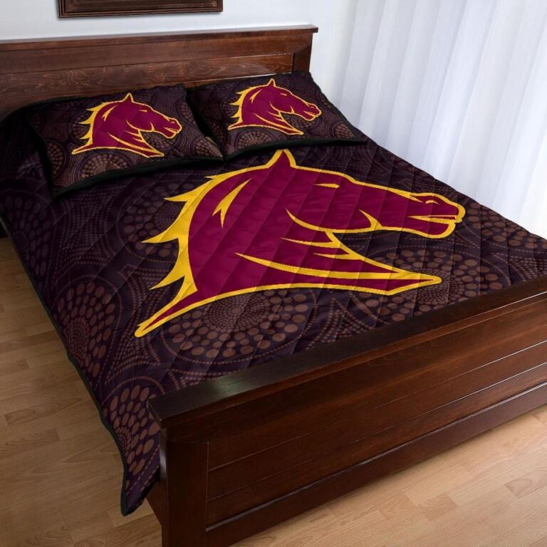 NRL Brisbane Quilt Bed Set Broncos Simple Indigenous