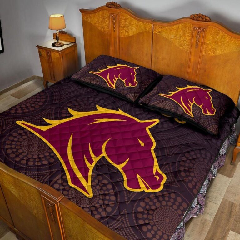 NRL Brisbane Quilt Bed Set Broncos Simple Indigenous