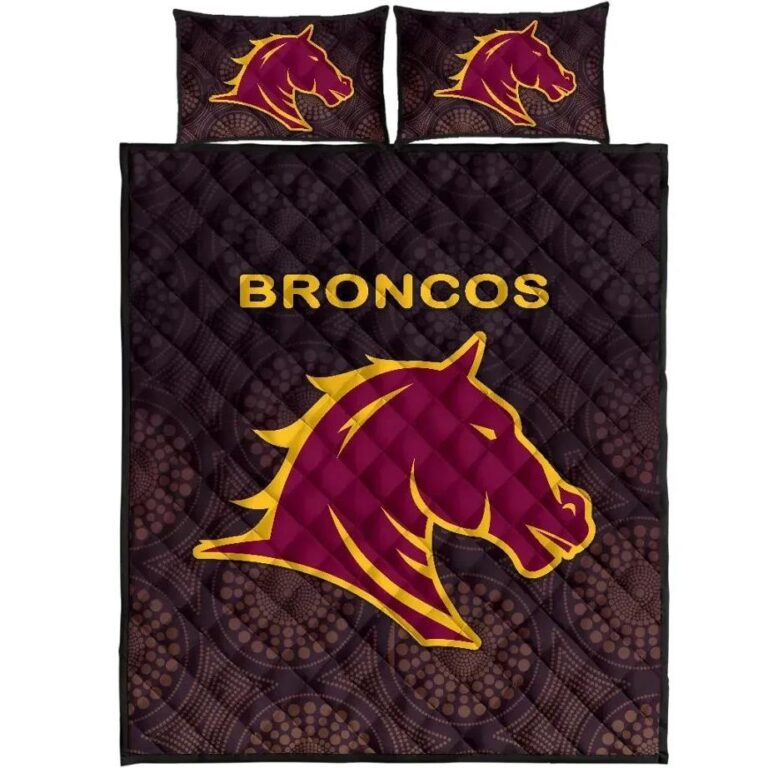 NRL Brisbane Quilt Bed Set Broncos Simple Indigenous