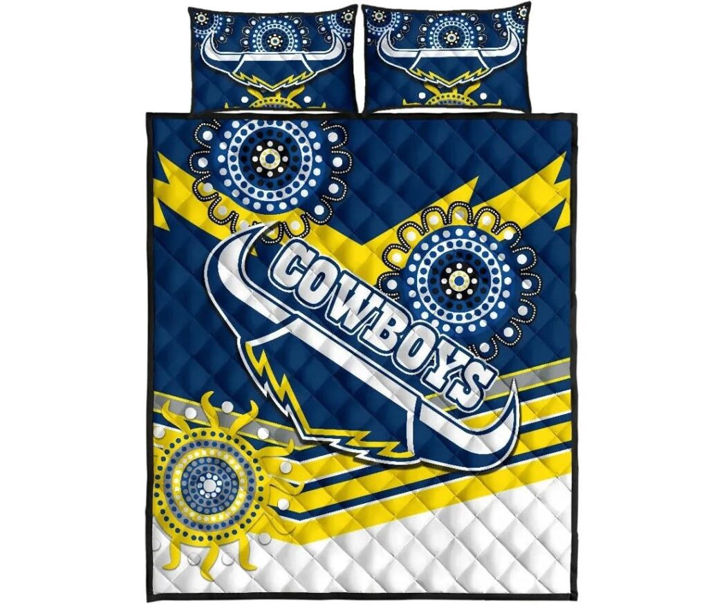 NRL Proud Cowboys Quilt Bed Set Indigenous North Queensland