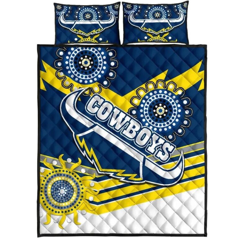 NRL Proud Cowboys Quilt Bed Set Indigenous North Queensland