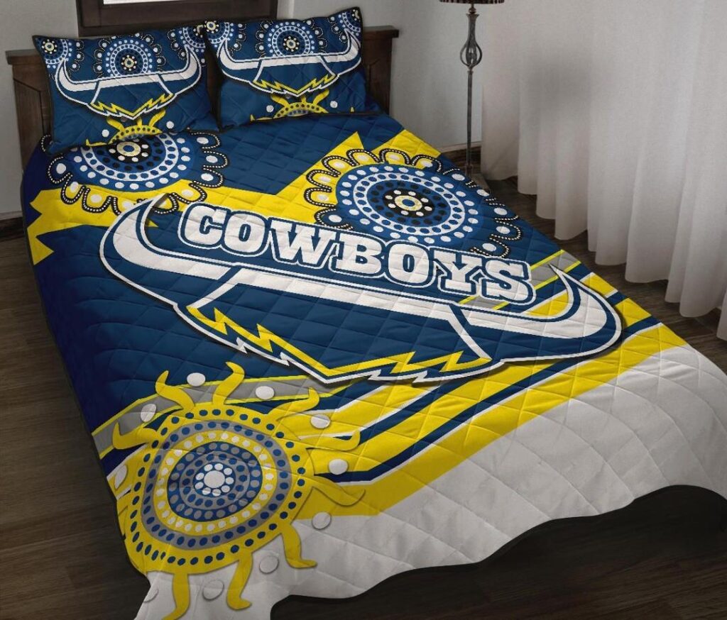 NRL Proud Cowboys Quilt Bed Set Indigenous North Queensland