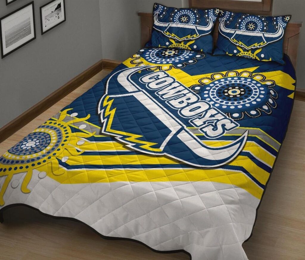 NRL Proud Cowboys Quilt Bed Set Indigenous North Queensland