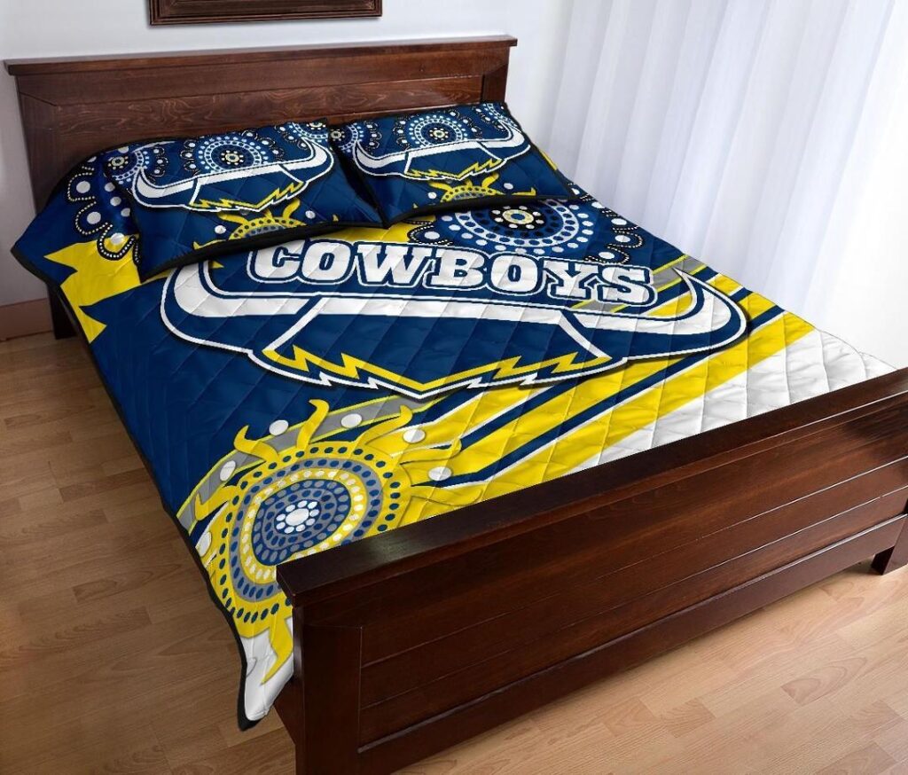 NRL Proud Cowboys Quilt Bed Set Indigenous North Queensland