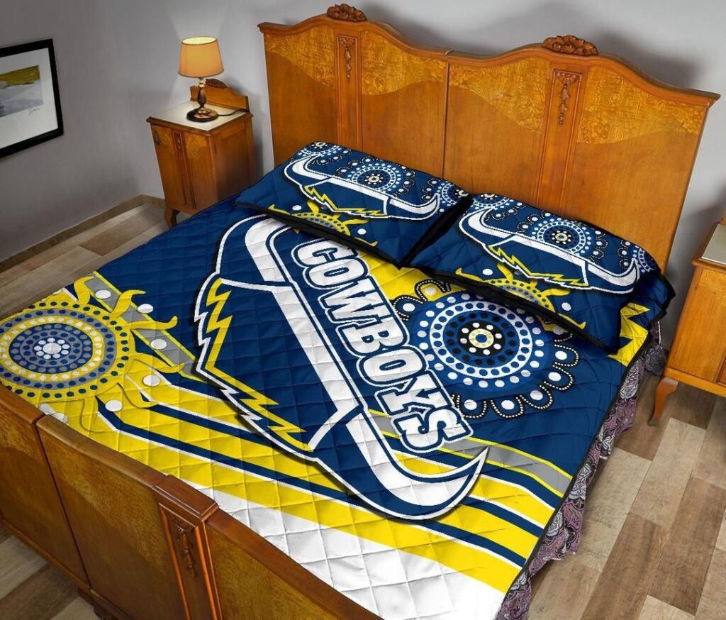 NRL Proud Cowboys Quilt Bed Set Indigenous North Queensland