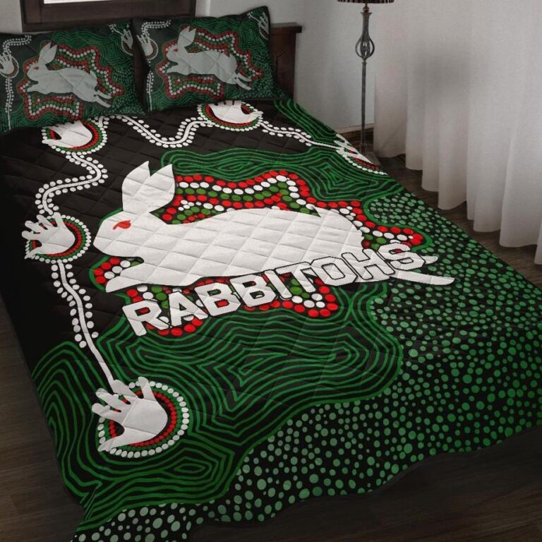 NRL Rabbitohs Quilt Bed Set Aboriginal 2