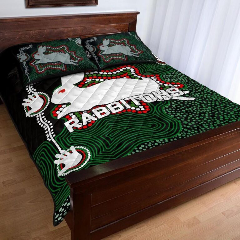 NRL Rabbitohs Quilt Bed Set Aboriginal 2