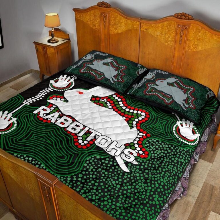 NRL Rabbitohs Quilt Bed Set Aboriginal 2