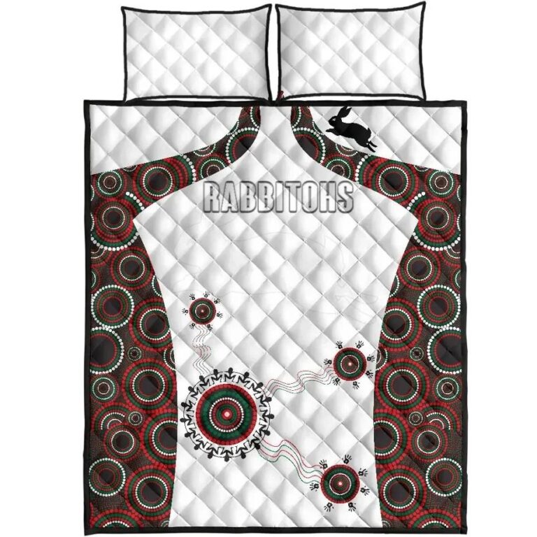 NRL South Sydney Quilt Bed Set Indigenous Rabbitohs